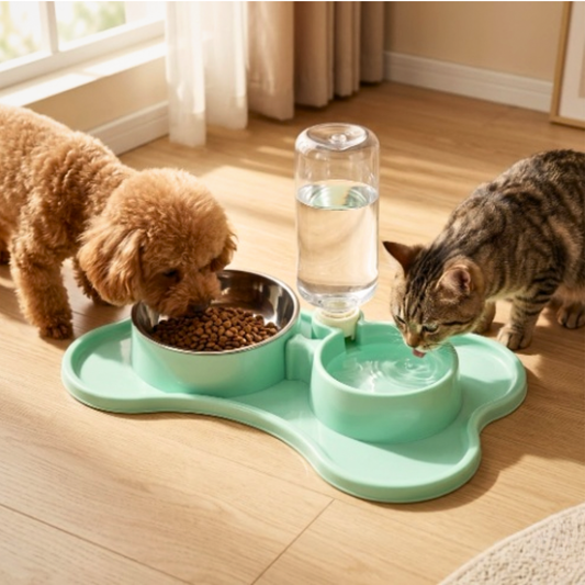 Automatic Dog Water Dispenser with Double Bowls