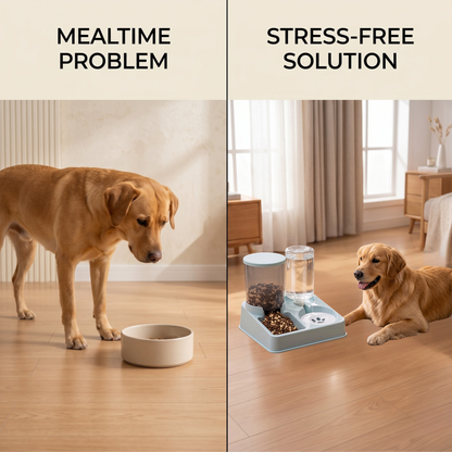2-in-1 Pet Food & Water Station