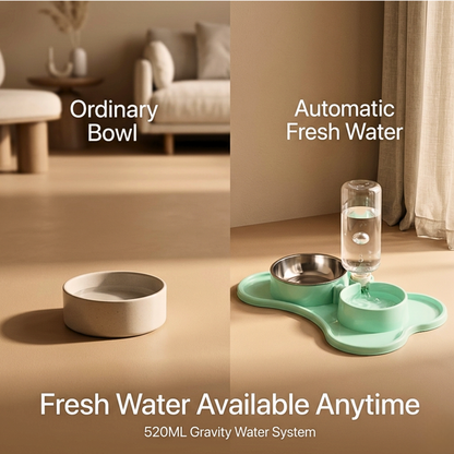 Automatic Dog Water Dispenser with Double Bowls