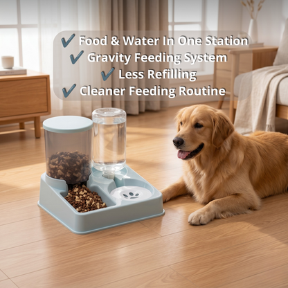 2-in-1 Pet Food & Water Station