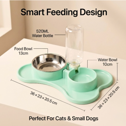 Automatic Dog Water Dispenser with Double Bowls
